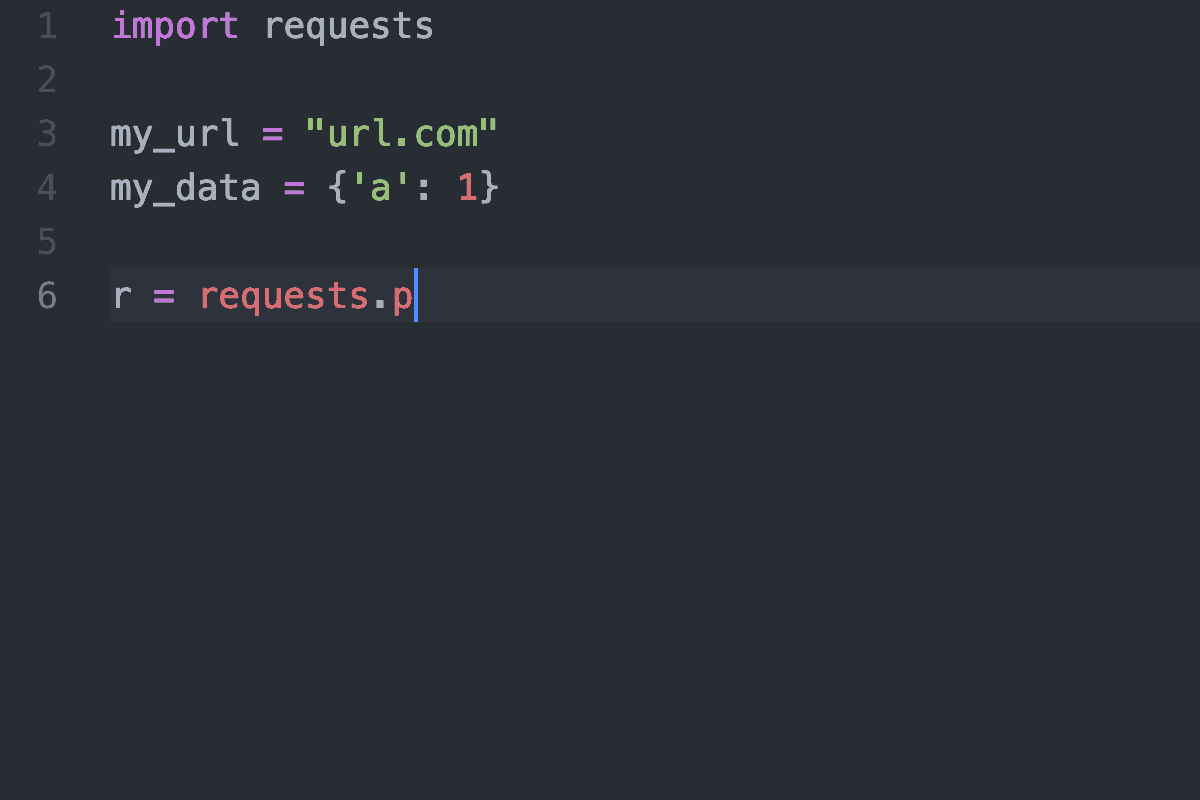 Atom without Kite requests.p call screenshot