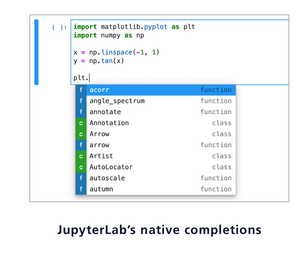 JupyterLab-native-completions screenshot